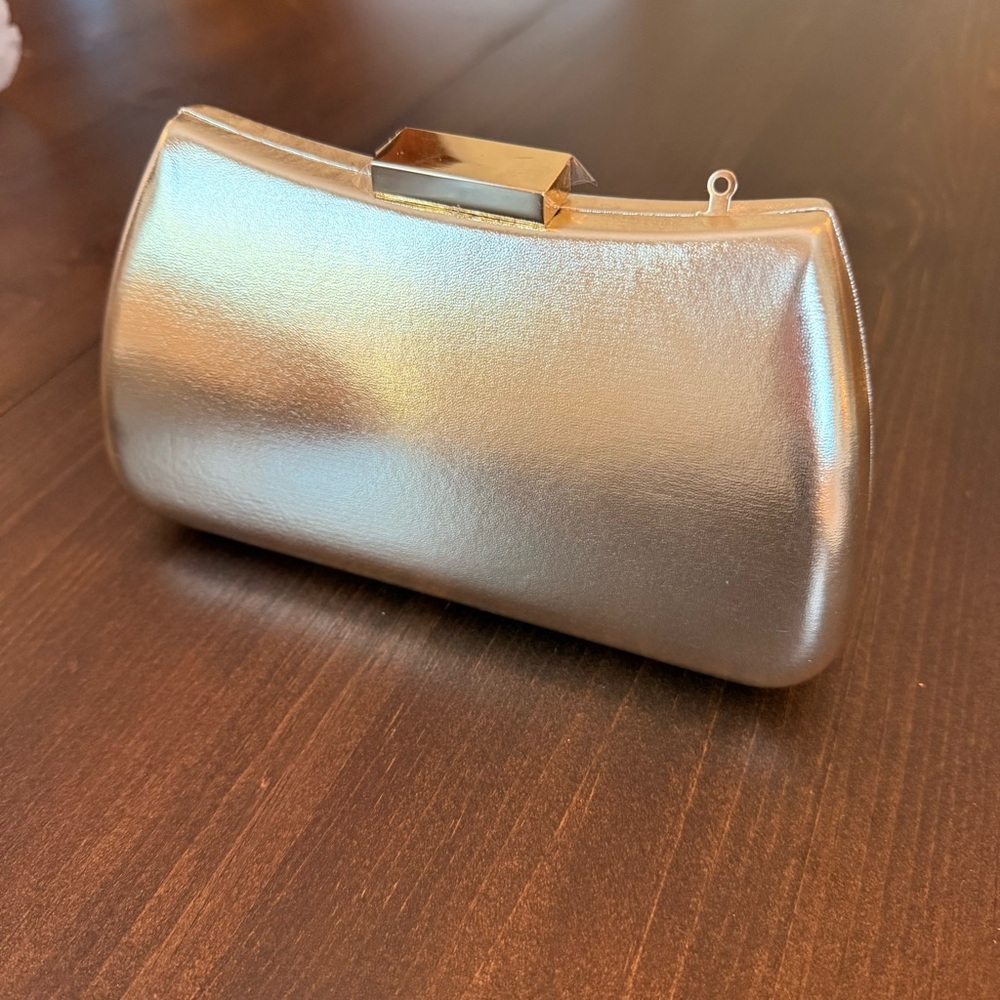 Metallic Gold Evening Clutch Formal Bag NEW gold chain shoulder strap crossbody